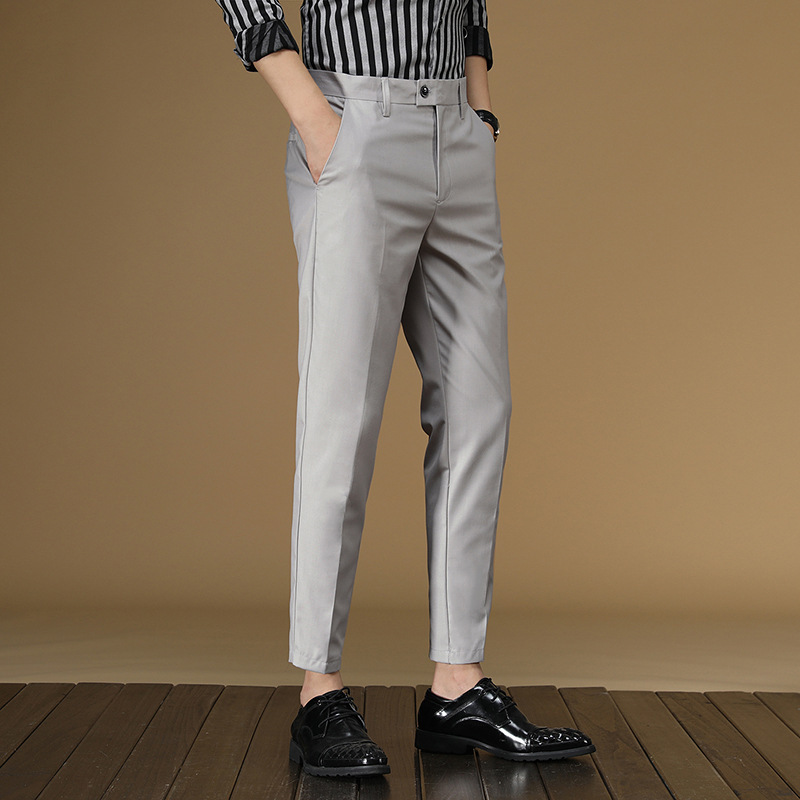 Men Formal Wear Office - Letnie spodnie garniturowe Mężczyźni Czerwony Czarny