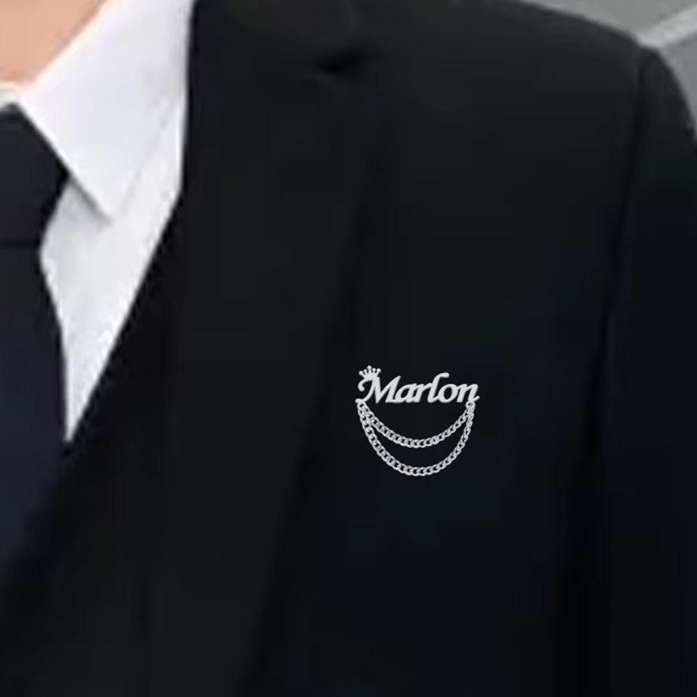 Tuxedo Lapel Pin - Spersonalizowana broszka z imieniem, personalizowane przypinki