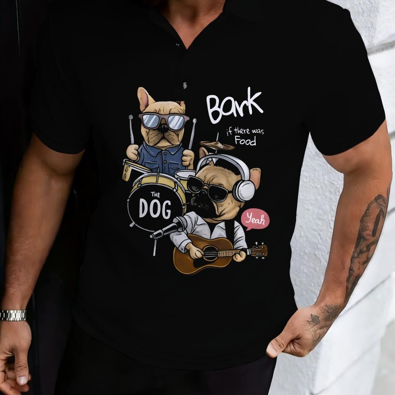 Men Formal Wear Design - Męska koszulka polo casualowa czarna z