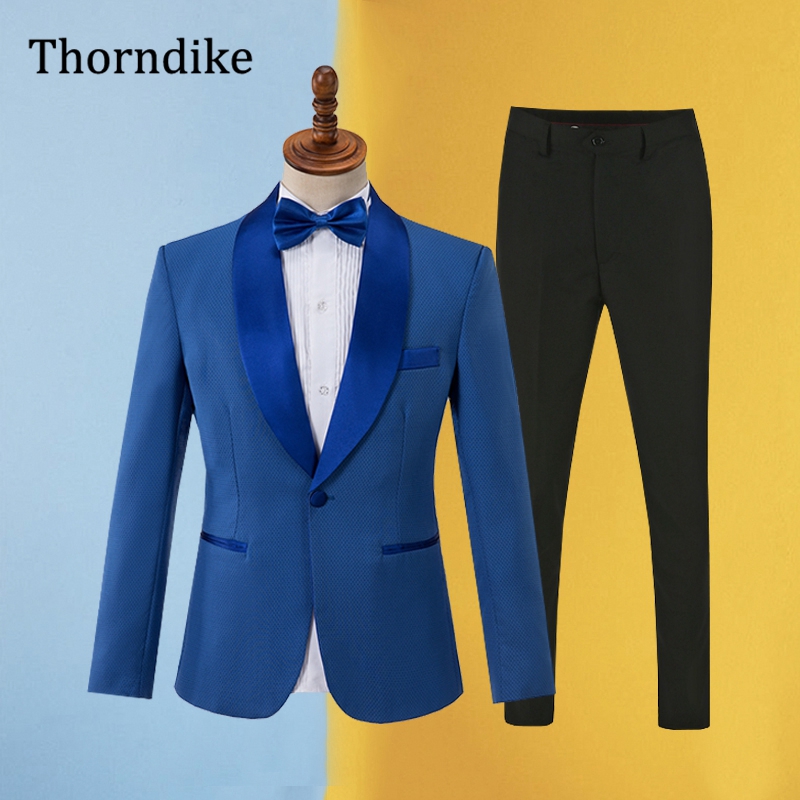 Men Formal Wear Office - Gwenhwyfar Niebieski Garnitur Męski 2025 Nowy