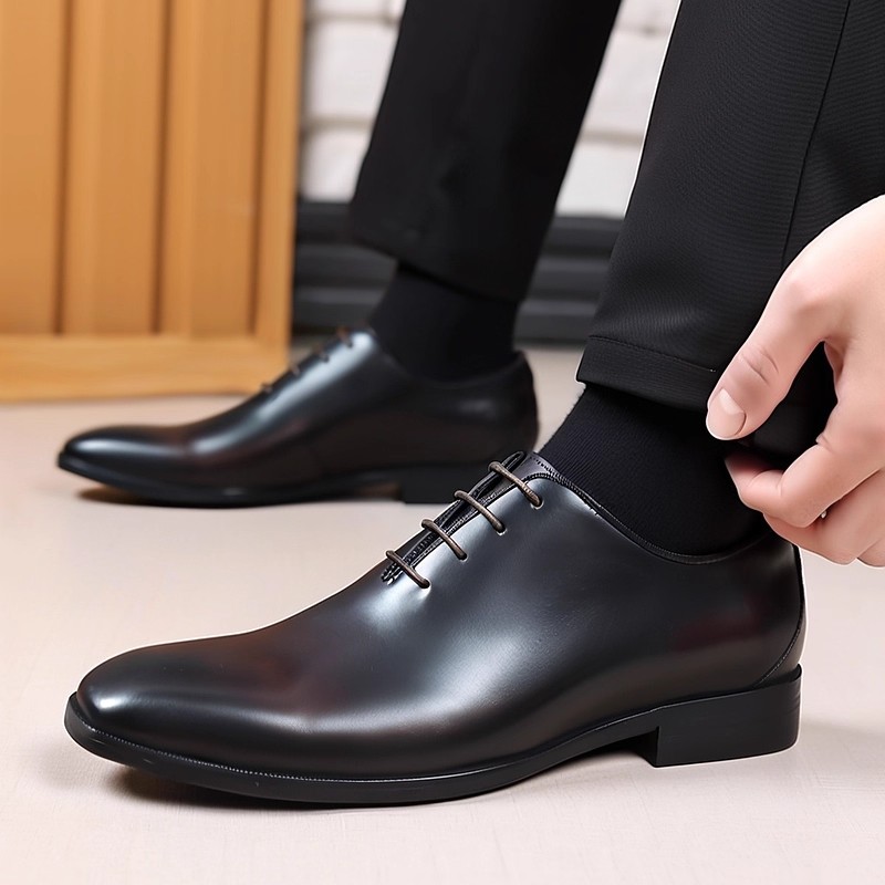Men Formal Wear Office - Męskie buty Oxford ze skóry naturalnej,