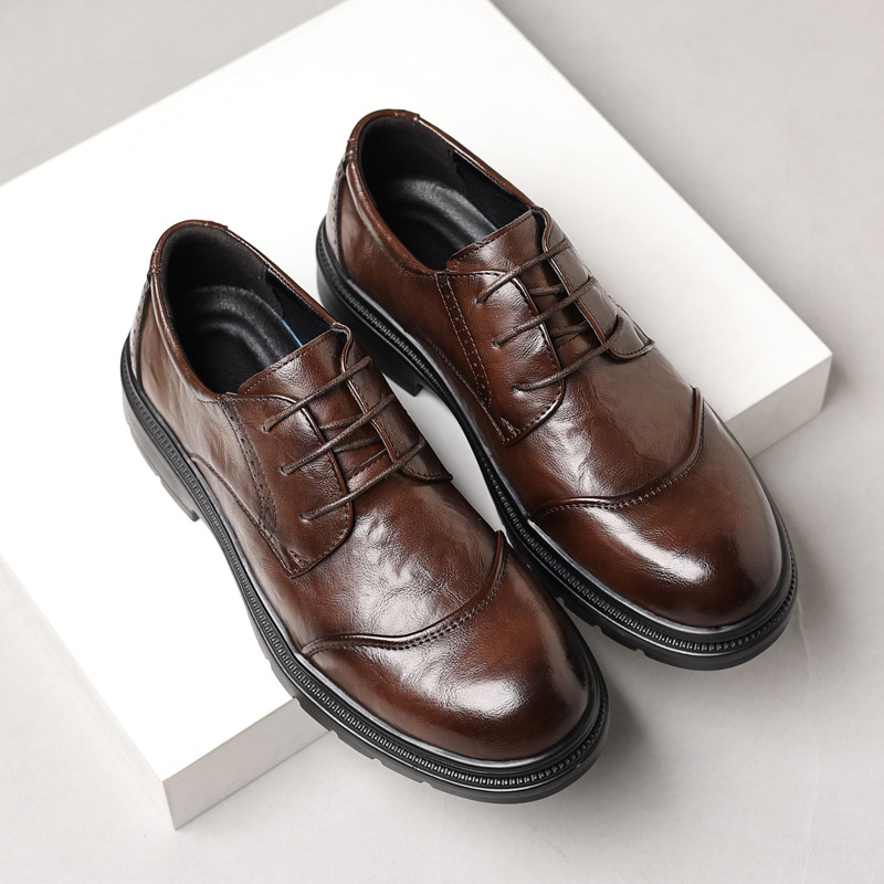 Męskie skórzane buty do noszen – Men Formal Wear Office recenzja i cena