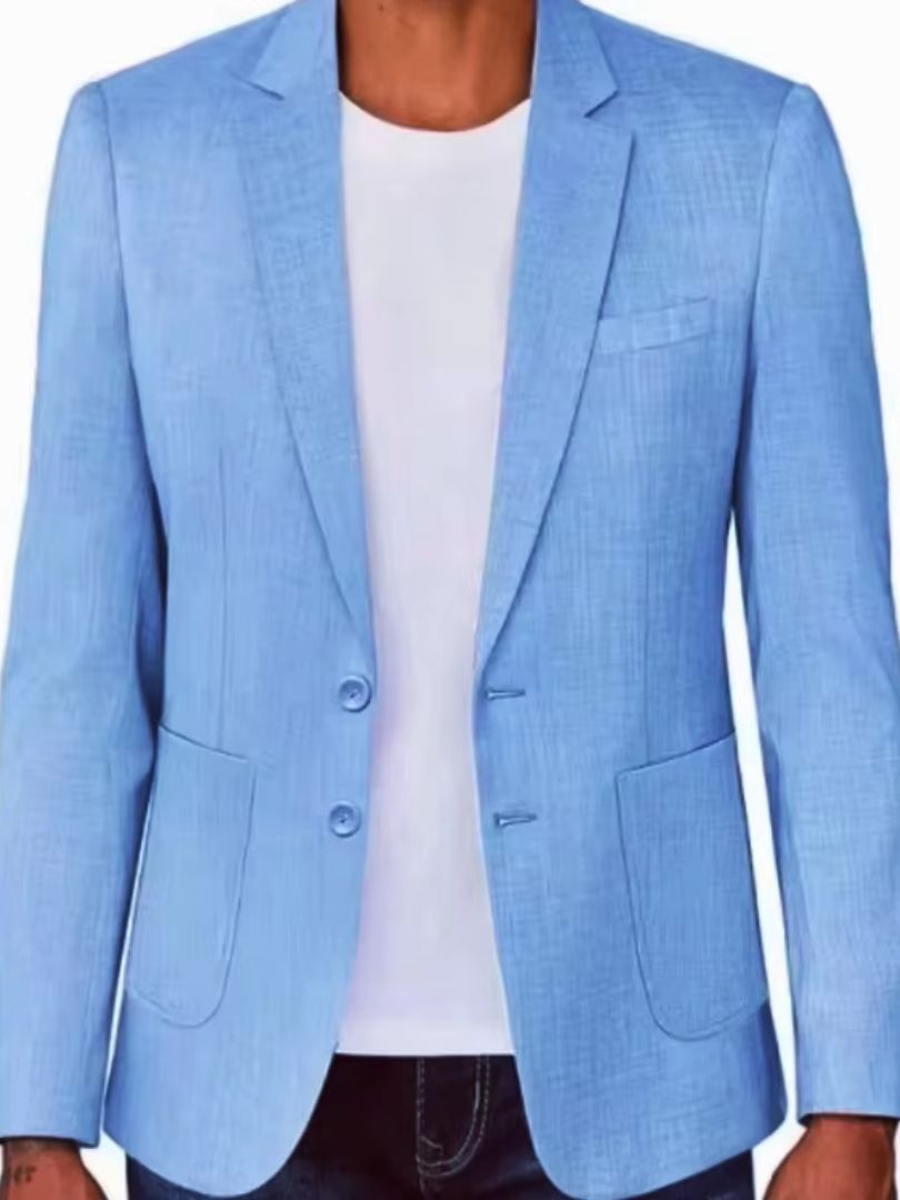 Beżowo-niebieska lniana maryna – Men Formal Wear Design recenzja i cena