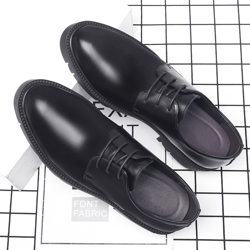 Męskie czarne skórzane sznurow – Men Formal Wear Office recenzja i cena